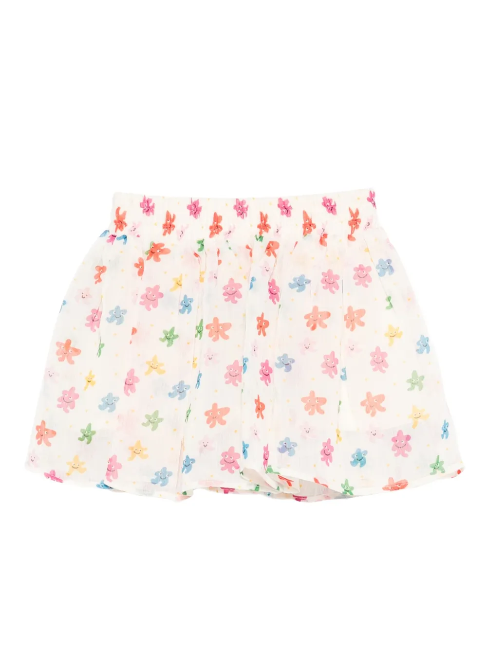 

Юбка с эластичным поясом и цветочным принтом Stella Mccartney Kids, белый