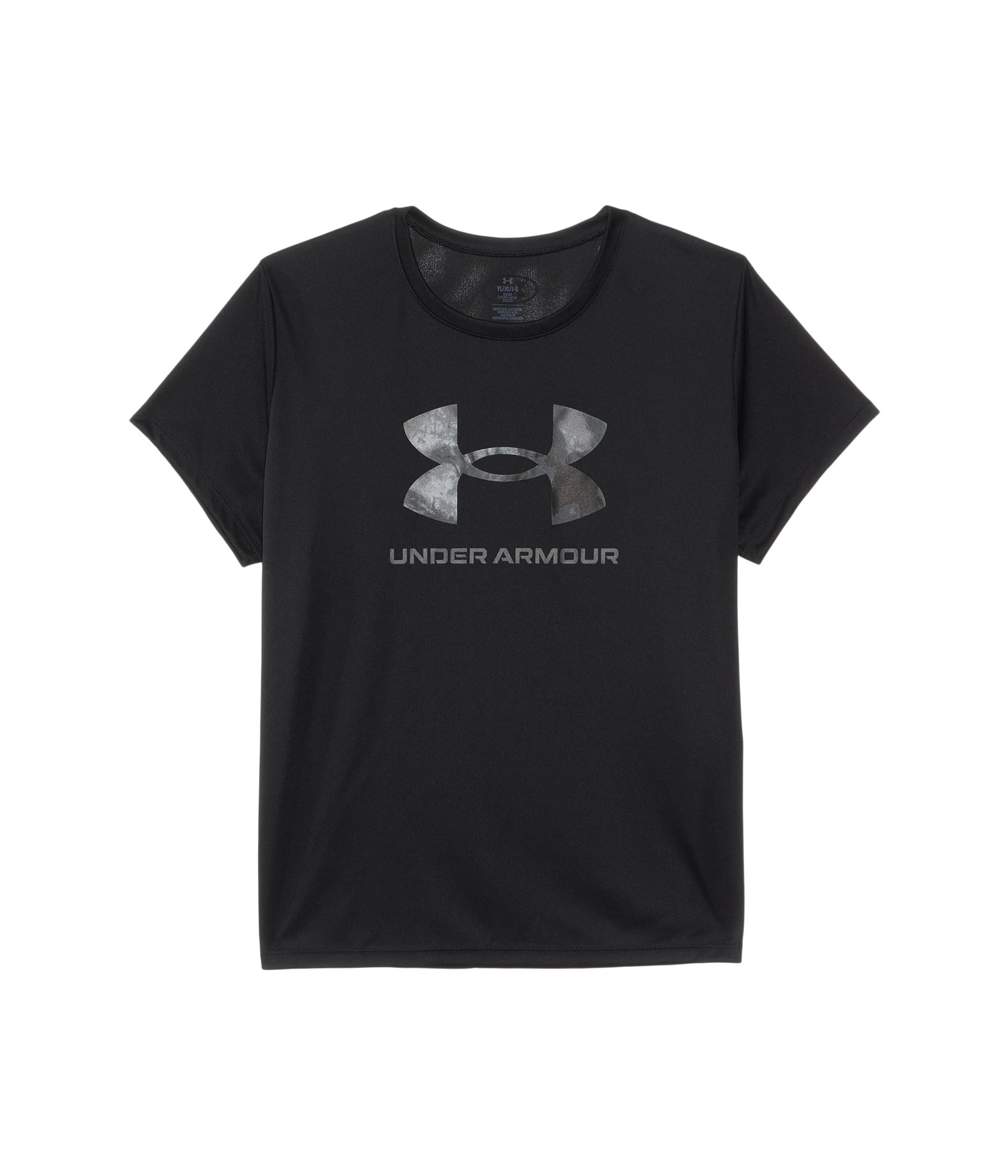 

Футболка Under Armour Kids Tech Big Logo Print Short, цвет Black/Castlerock