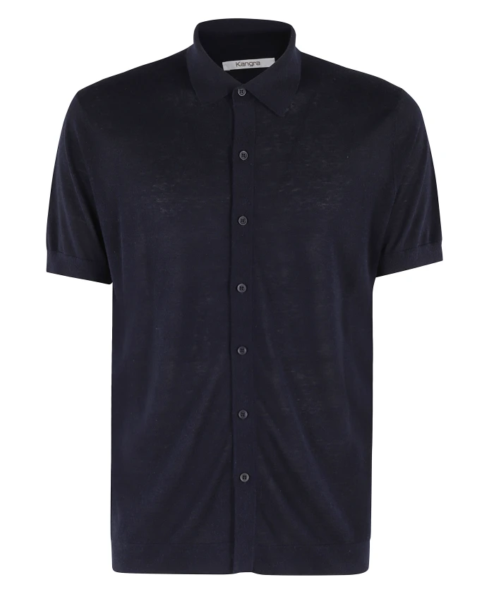 

Синяя льняная шелковая рубашка Kangra, синий