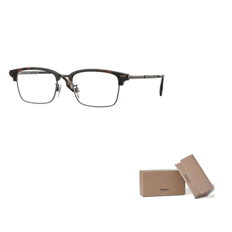 

Burberry Пластиковая оправа прямоугольные очки для мужчин, Tortoiseshell Gunmetal