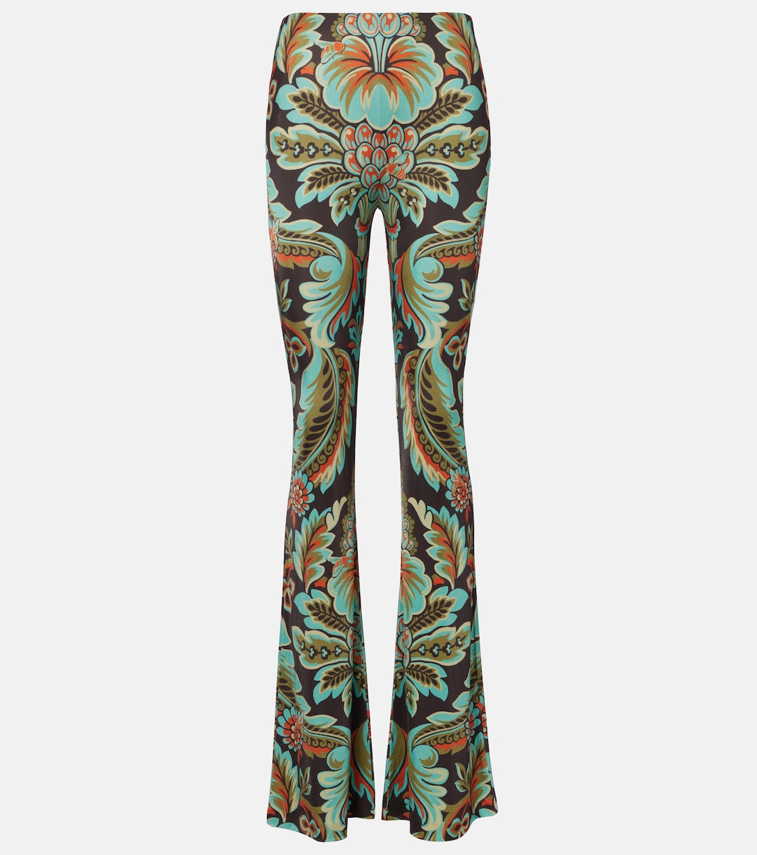 

Брюки-клеш из печатного крепового джерси Etro, Print On Black Base
