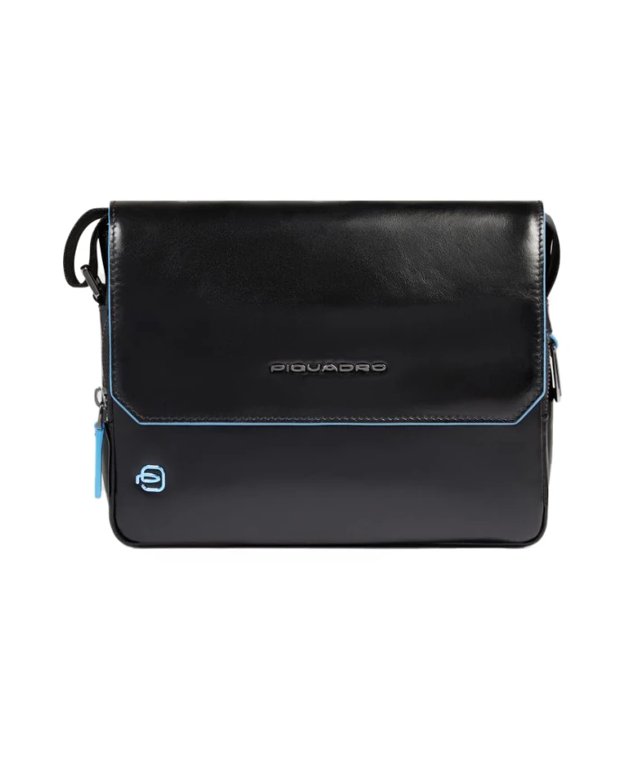 

Персонализированная мужская кожаная сумка через плечо с отделением для iPad mini, с защитой от RFID-сканирования. Piquadro, черный