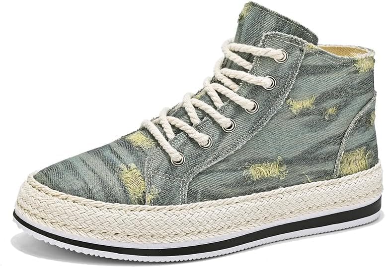 

Мужские высокие кеды из ткани для повседневной носки, скейтбординга и ходьбы, модные удобные обувь с мягкой подошвой Hhhchpm, светло-голубой