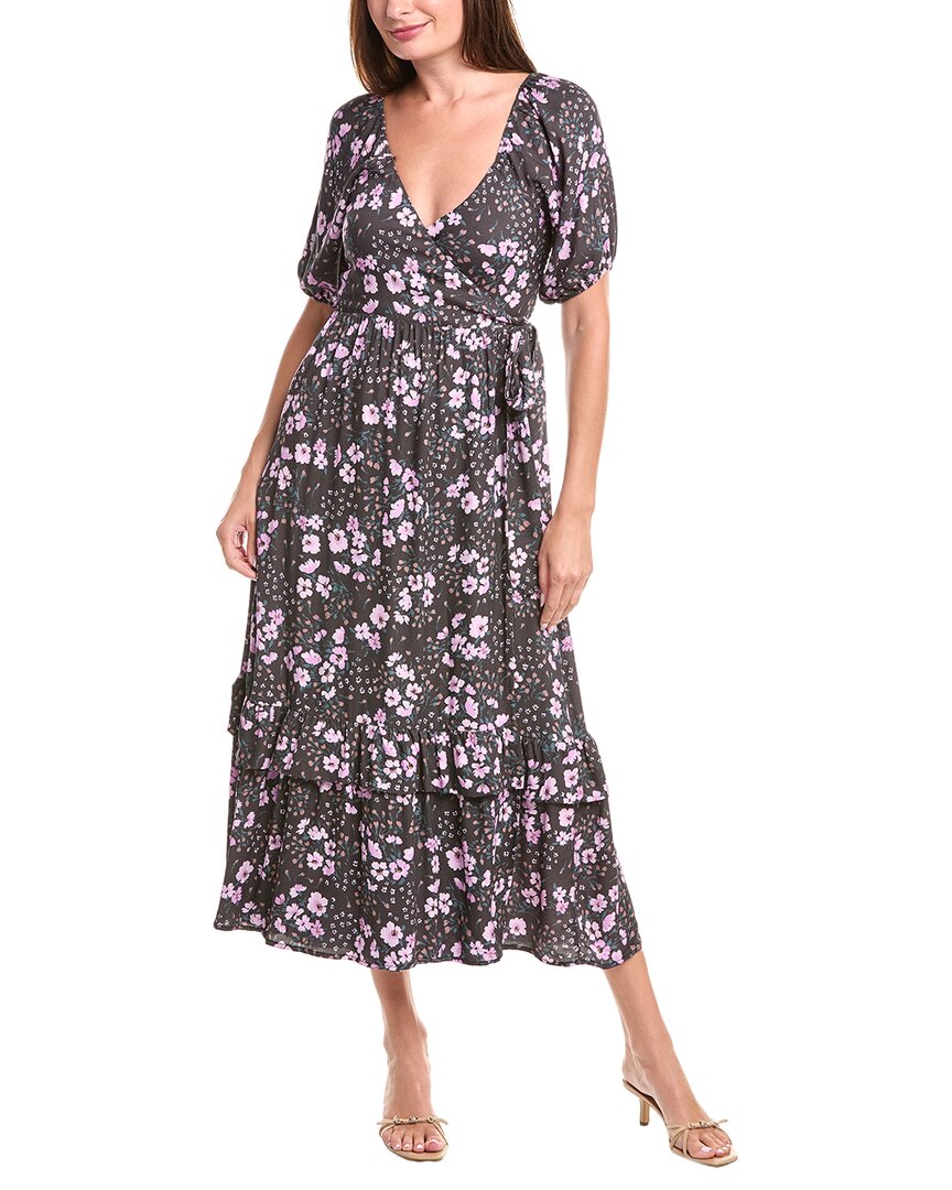 

Соленая роскошь Миди-платье с рукавами-фонариками и запахом Saltwater Luxe, фиолетовый