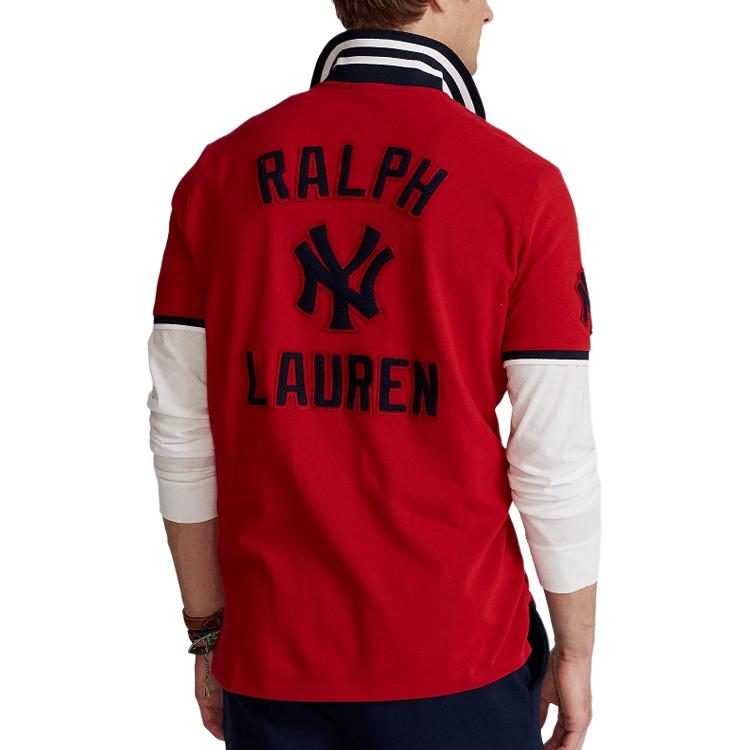 Футболка поло Yankees Polo Ralph Lauren, красная — фото 4