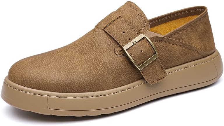 

Мужские стильные повседневные лоферы с пряжкой и подошвой из микрофибры и полиуретана идеально подходят для прогулок по городу, творческих офисов и повседневных выходов Meixi Mobile, хаки