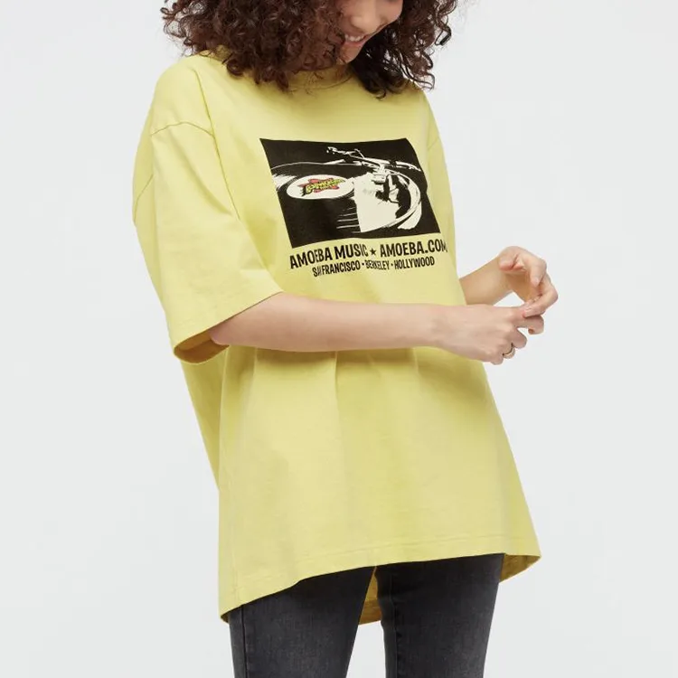 UNIQLO Футболка унисекс абрикосово-желтая — фото 4