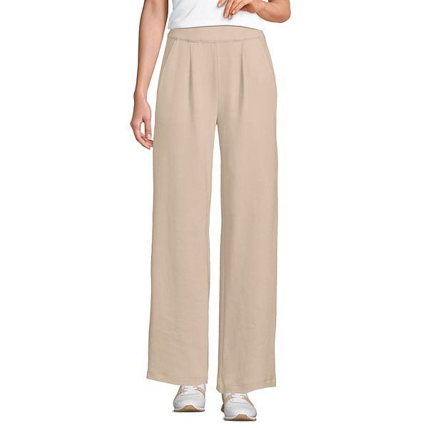 

Брюки спортивные широкие плиссированные с высокой посадкой Plus size tall Lands' End, Champagne