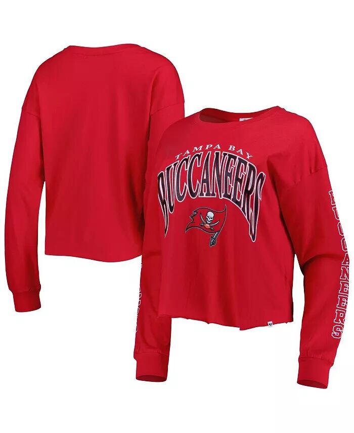

Красная женская укороченная футболка с длинным рукавом Tampa Bay Buccaneers Skyler Parkway '47 Brand