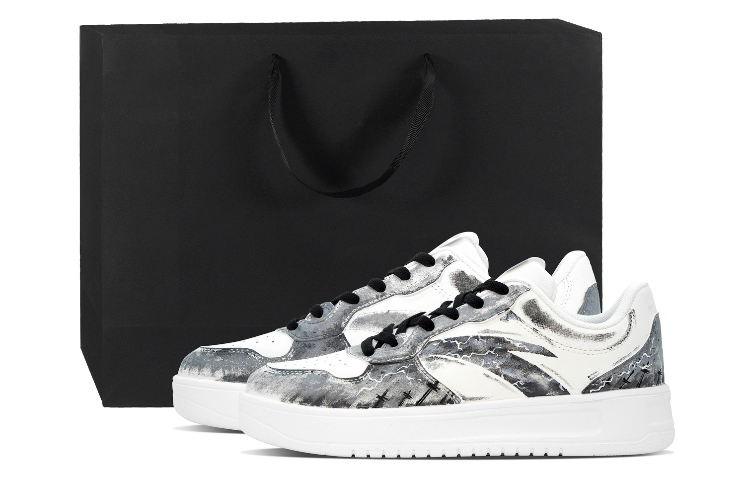 

Расслабленные устойчивые к истиранию амортизирующие низкие кроссовки для скейтбординга men's ANTA, белый/черный