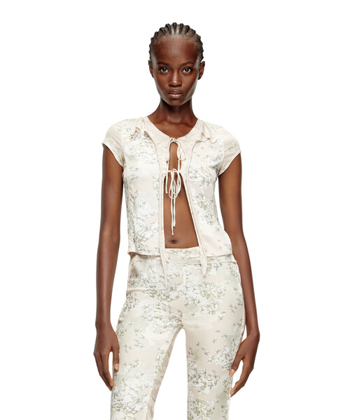 

Женская футболка с коротким рукавом, принт DIESEL, коричневый