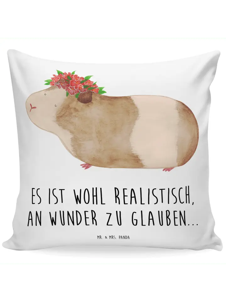

Подушка Mr & Mrs Panda 40x40 Meerschweinchen Weisheit, белый