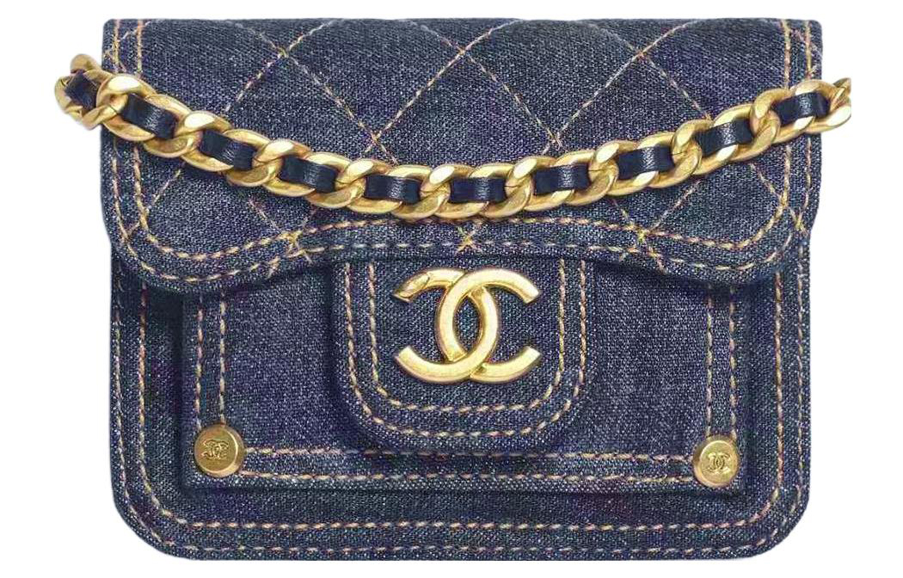 

CHANEL Джимовая сумка через плечо, женская синяя Crossbody Bag