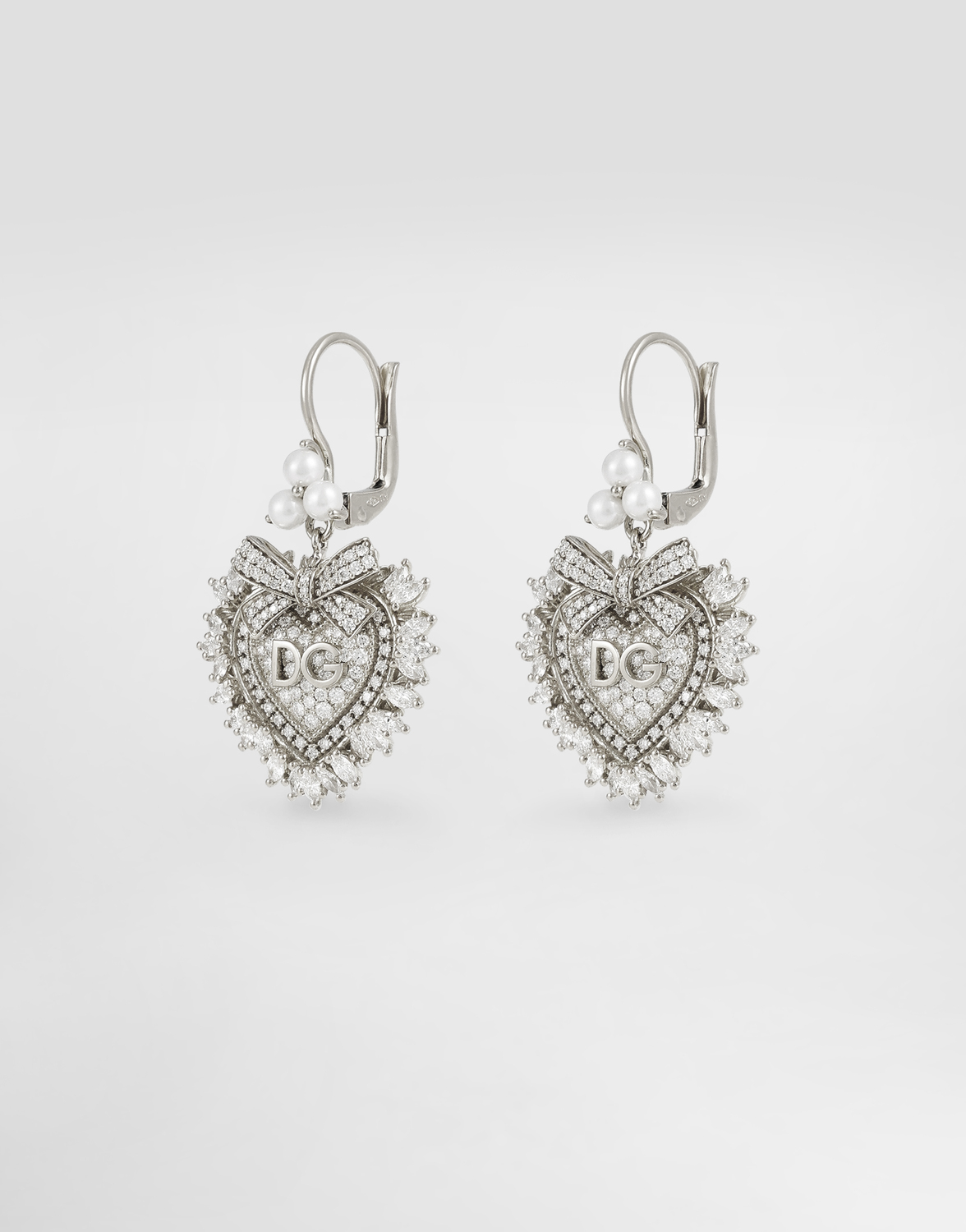 Серьги devotion из белого золота 18 карат с бриллиантами Dolce & Gabbana, белый — фото 3