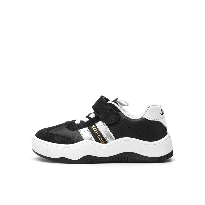 

Нескользящие износостойкие низкие детские туфли для скейтбординга Jeep, черный/серебряный