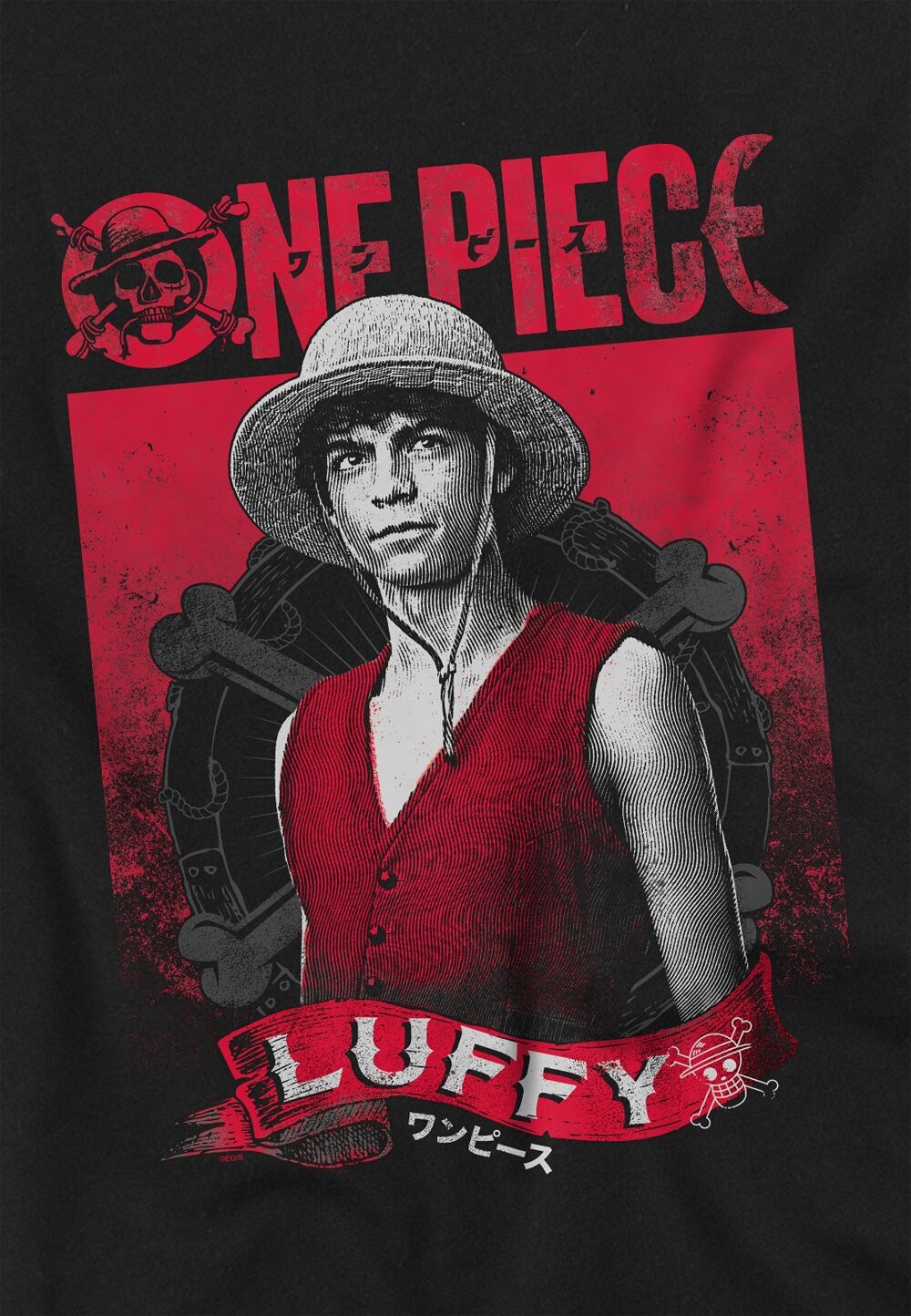

Футболка с принтом ONE PIECE LUFFY ETCHED PORTRAIT Cotton Soul, черный