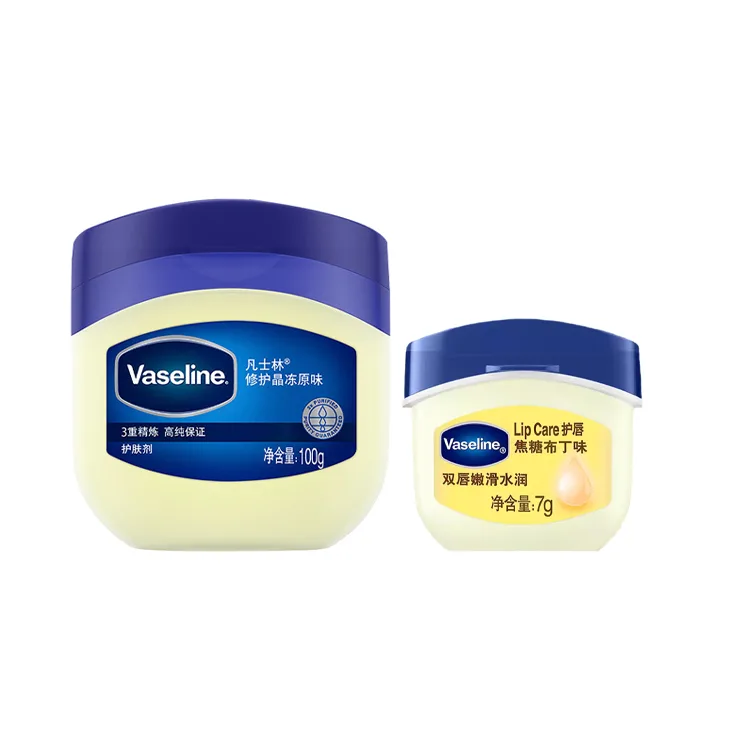 Vaseline CHAOLIUYISHUJIA увлажняющий и питающий набор двойного действия для успокоения кожи 100 мл + 7 г, Two-Piece Set: Classic Crystal Gel Skincare 100g+Pudding Lip Balm 7g