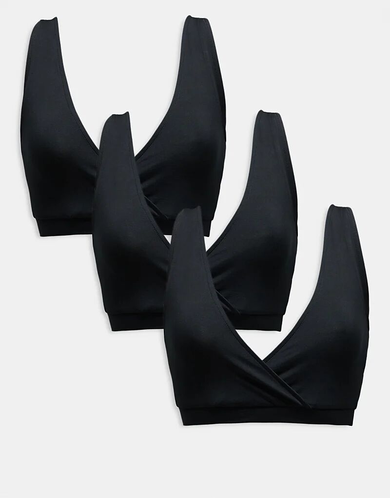 

Комплект из 3 бюстгальтеров для сна и кормления Mamalicious Maternity черного цвета Mama.licious