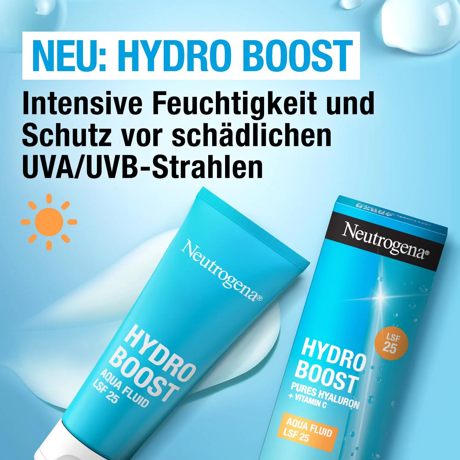 Флюид Neutrogena — Легкий для лица Hydro Boost Aqua Fluid SPF 25 с гиалуроновой кислотой и витамином C, 50 мл — фото 2