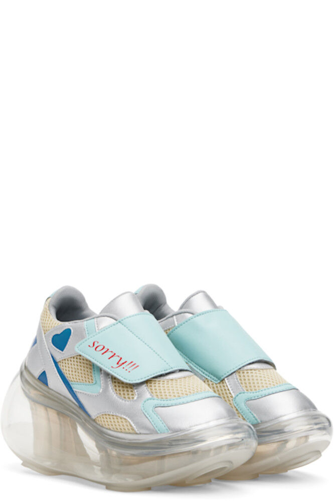Эксклюзивные кроссовки SSENSE Off-White & Blue JennyFax Edition Bubble Sneakers I'm Sorry by Petra Collins — фото 4