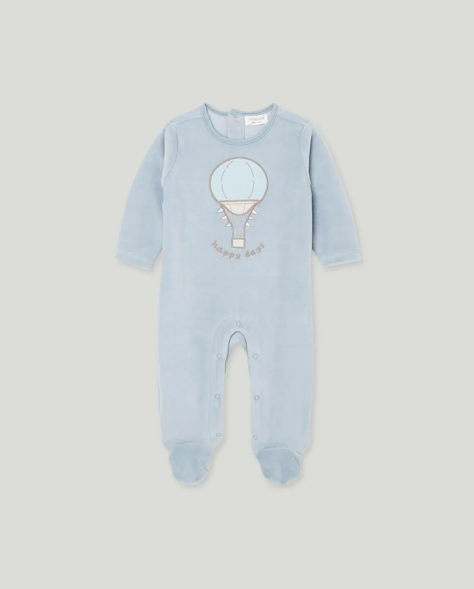 

Длинный детский комбинезон с фантазийным принтом Cotton Juice, синий