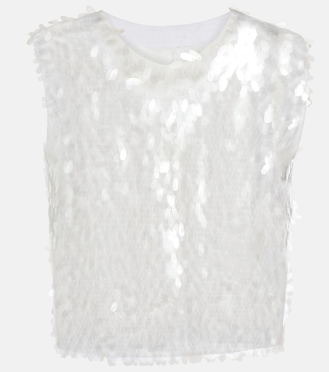 

Короткий топ с пайетками Norma Kamali, Clear/ White
