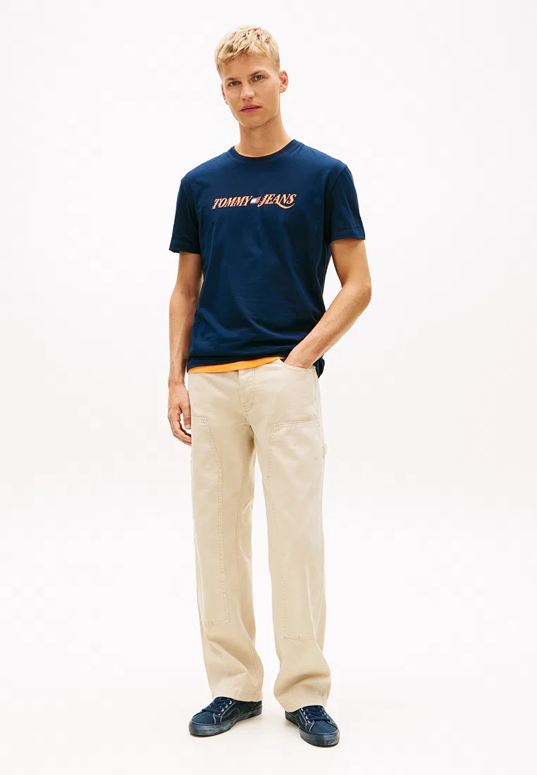 Футболка с коротким рукавом, винтажная, Tommy Jeans Tommy Hilfiger, темно-синий — фото 4
