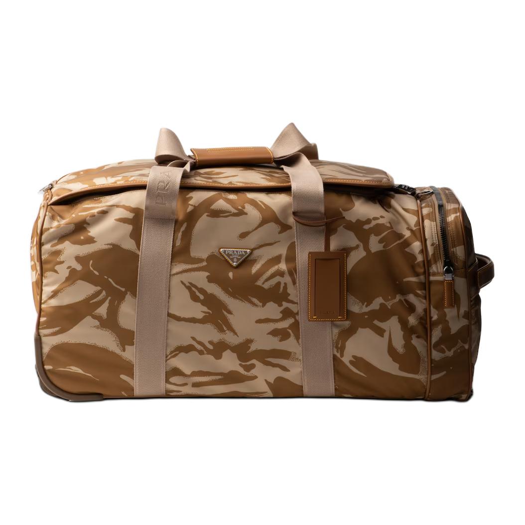 

PRADA Сумка Nylon With Leather, дорожная, женская, цвет khaki