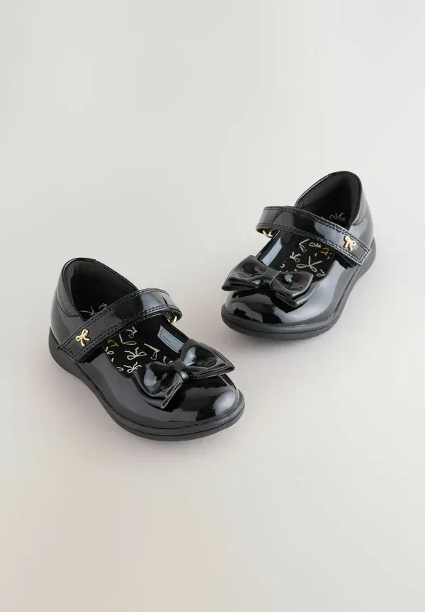 Туфли Мэри Джейн Next, Standard fit bow mary jane school baby shoes, черный лакированный — фото 2