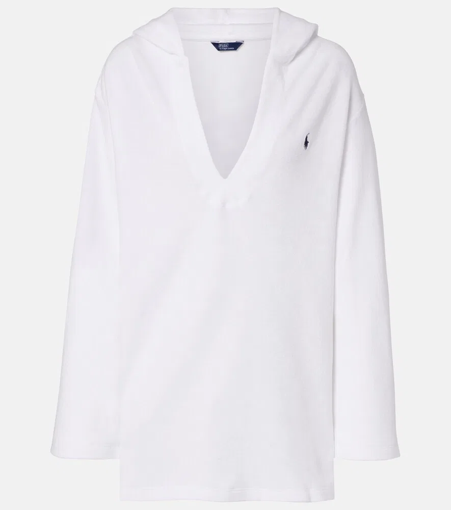 Пляжная накидка из хлопчатобумажной махровой ткани Polo Ralph Lauren, белый