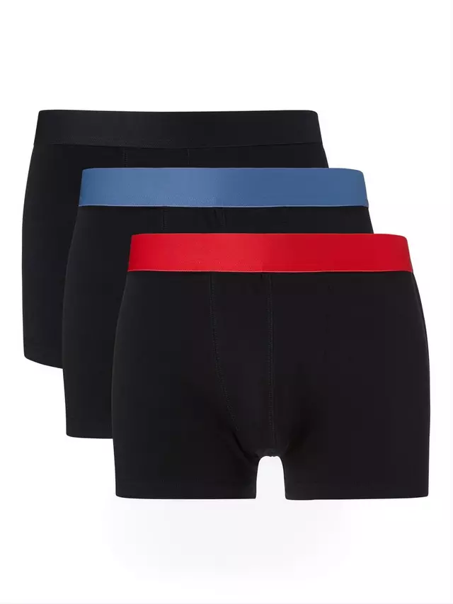 

Трусы John Lewis Organic Cotton Coloured Waistband 3 шт, цвет black/multi