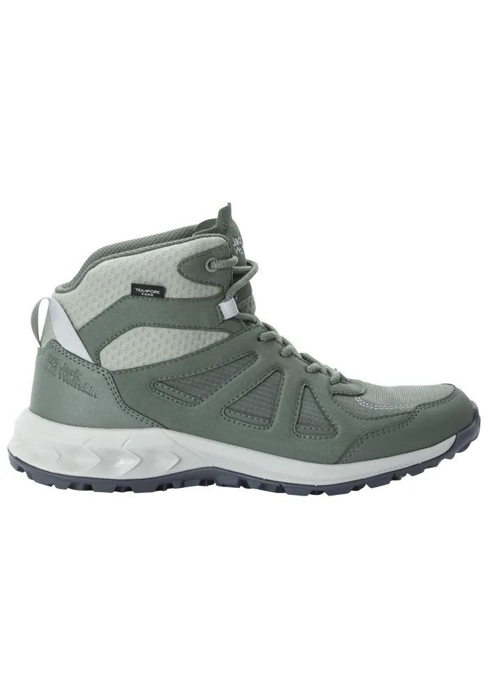 Кроссовки Jack Wolfskin "WOODLAND 2 TEXAPORE MID W", зеленый — фото 2