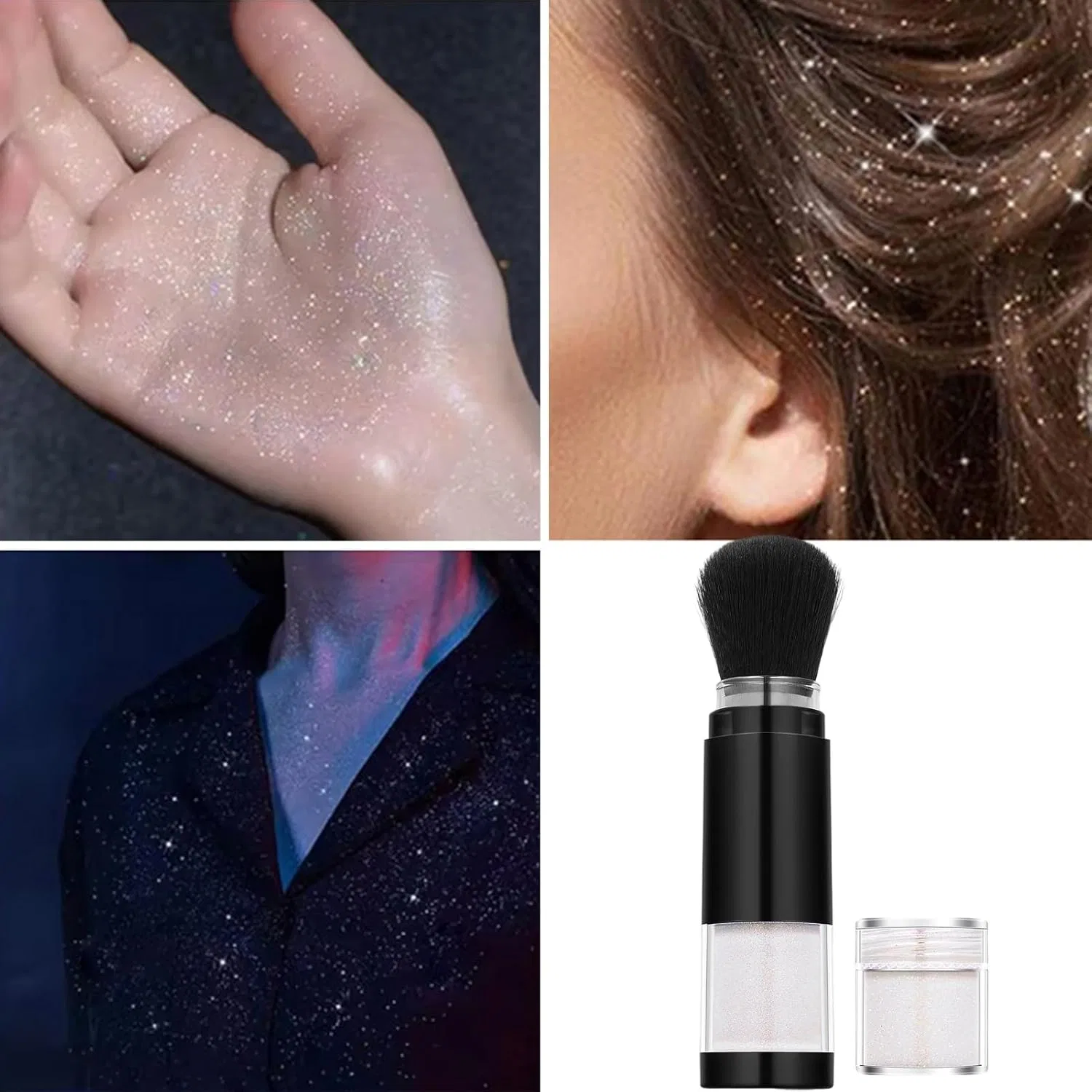 Блеск для тела с блестками, белый, 0.08 кг — фото 4