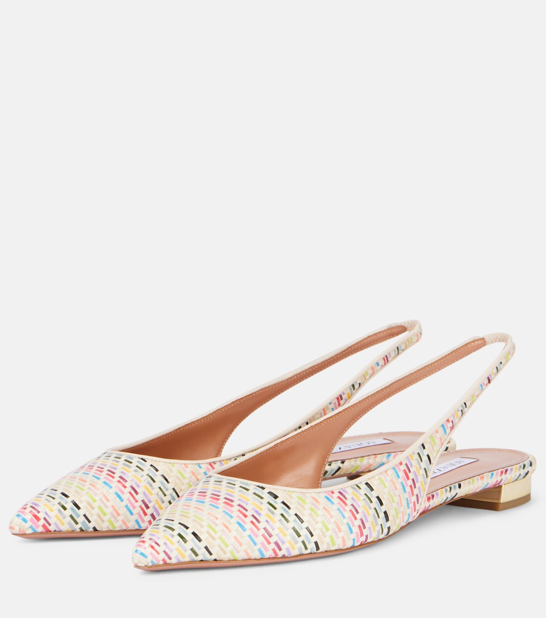 Туфли-лодочки Purist Sling с открытой пяткой Aquazzura, Multi White — фото 4