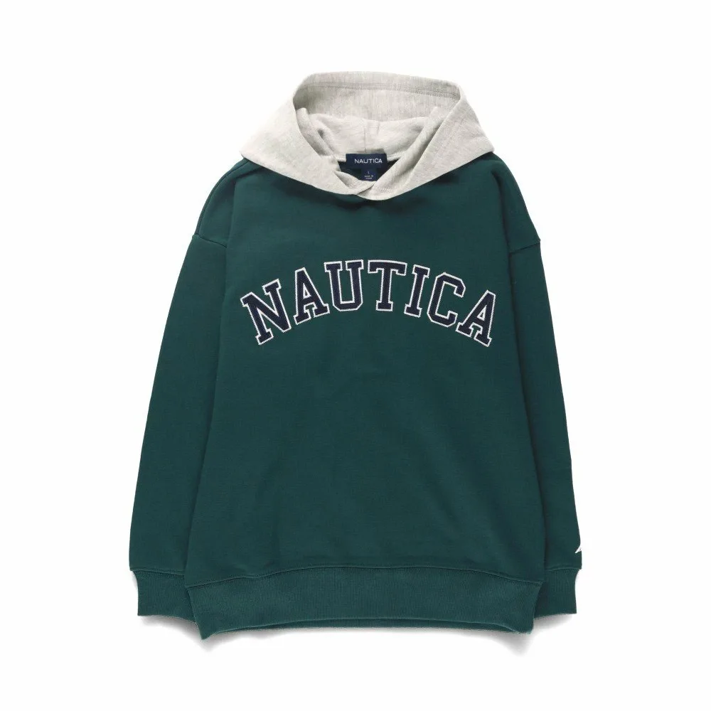 Флисовая толстовка с аппликацией и логотипом Nautica, Dark green — фото 3