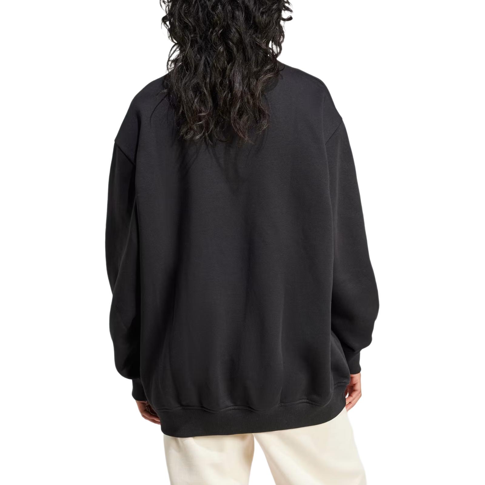 Свитшот Adidas Originals Essentials Fleece Long Oversized Crew, черный — фото 4