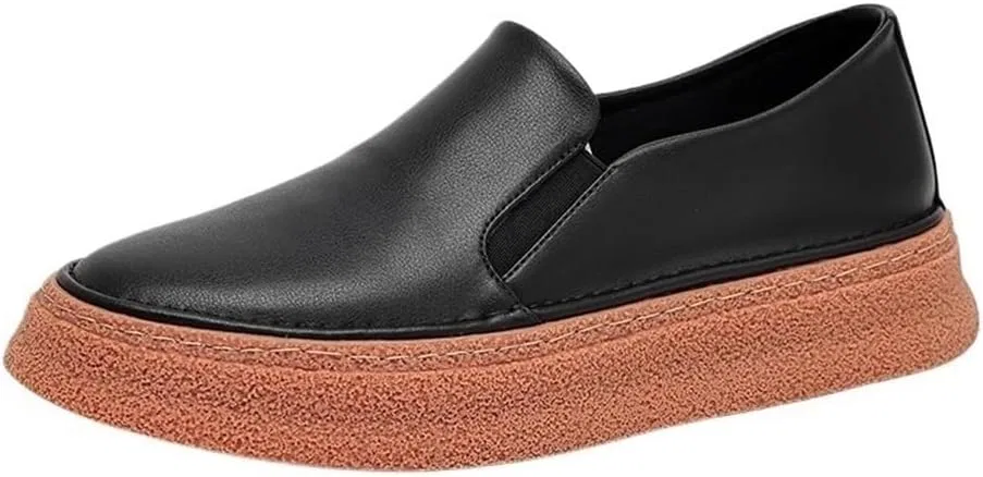 Лоферы мужские из PU-кожи, на каблуке, Black DHFIRUFSHLO