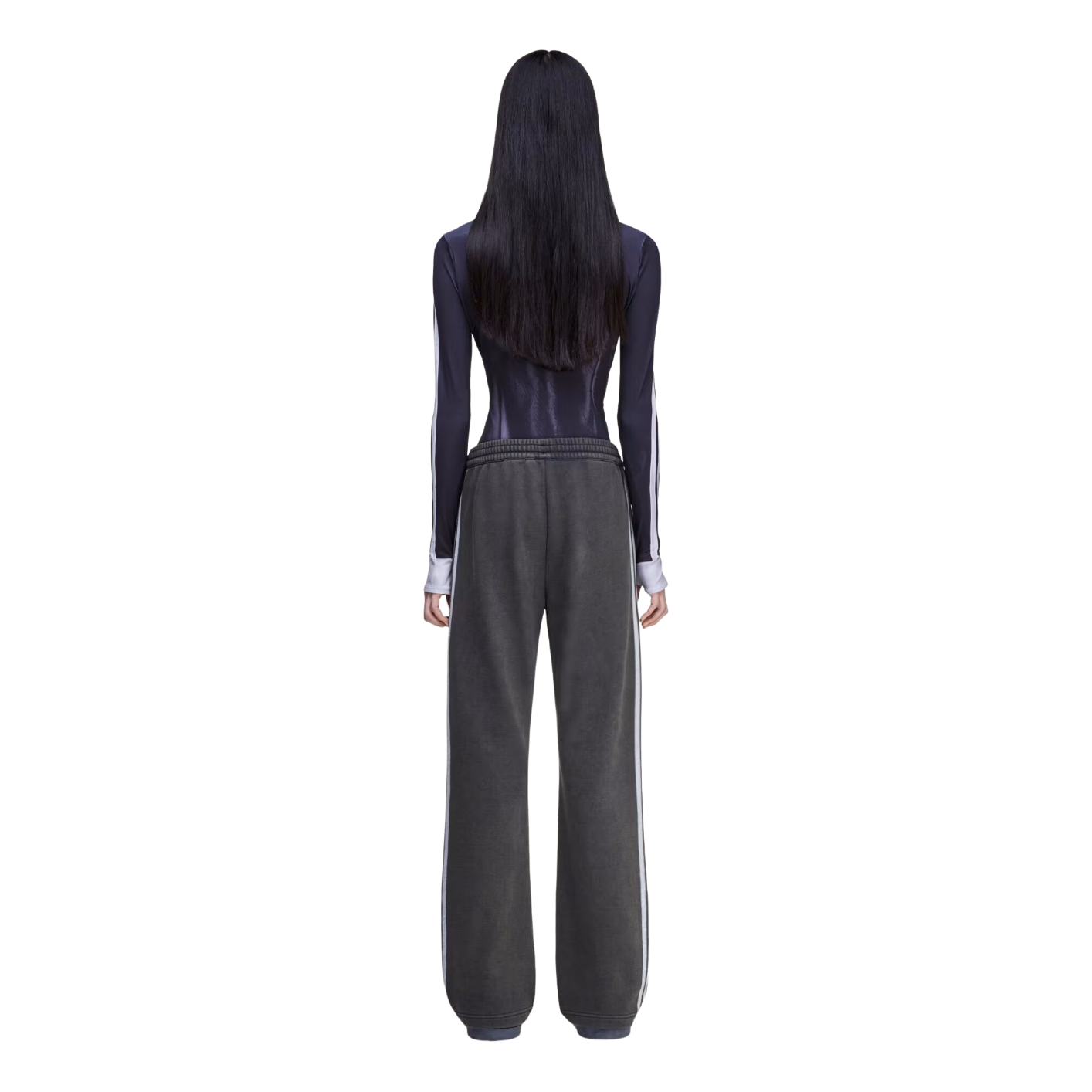 (WMNS) Спортивные брюки Adidas x Avavav из французского махрового трикотажа, цвет 'Carbon' — фото 4