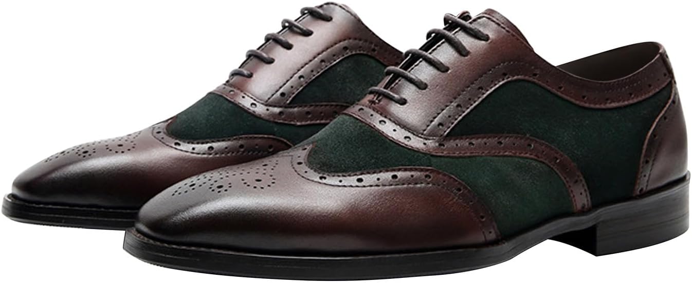 

Мужские туфли оксфорды, классические формальные, из натуральной кожи, с крылышками и брогированием, оксфорды современного стиля, бизнес-кэжуал, дерби, модные туфли для выпускного, свадьбы, костюма, смокинга Santimon, коричневый