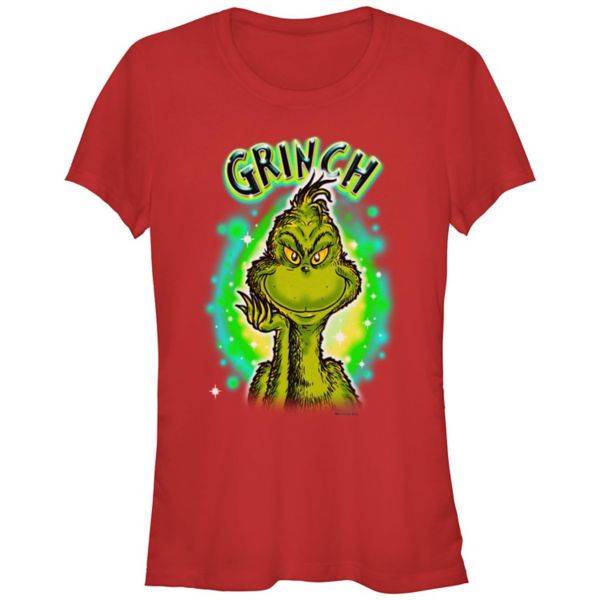 

Футболка для юниоров с графическим фоном и аэрографией Dr. Seuss Grinch, красный
