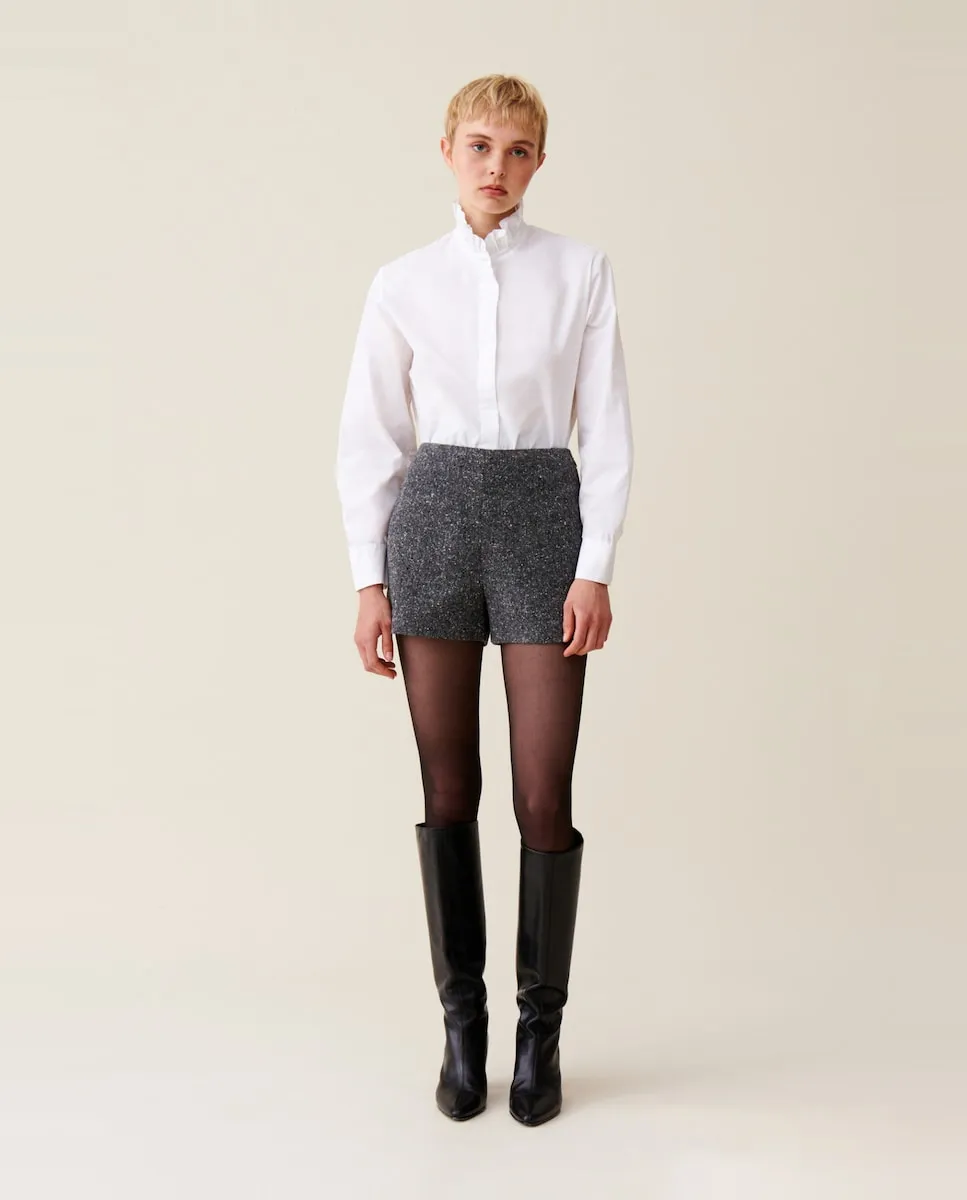 

Женские серые твидовые шорты Claudie Pierlot, серый
