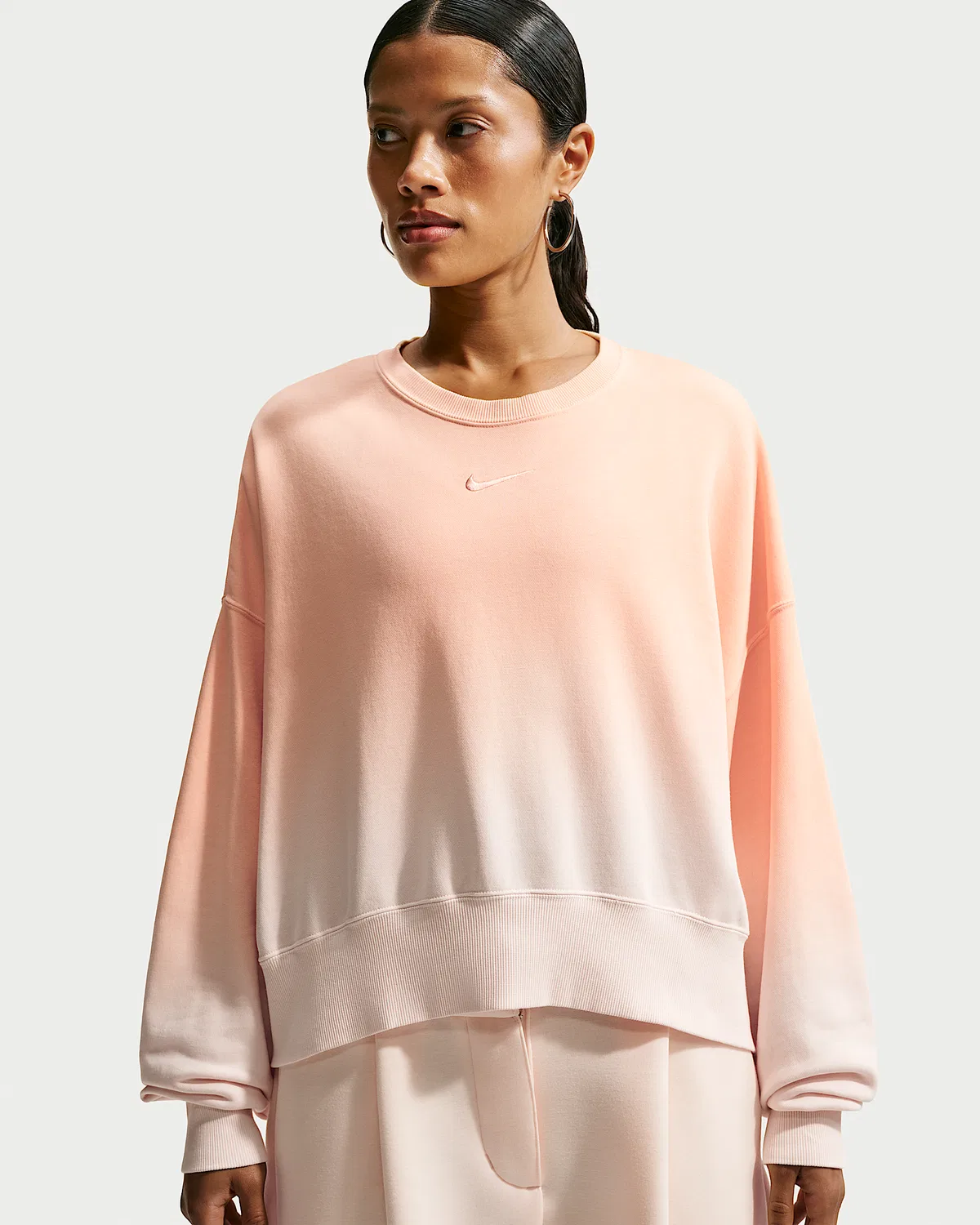 Женский оверсайз свитшот с круглым вырезом Nike Sportswear Phoenix Fleece, Chalk/Ice Peach/Ice Peach
