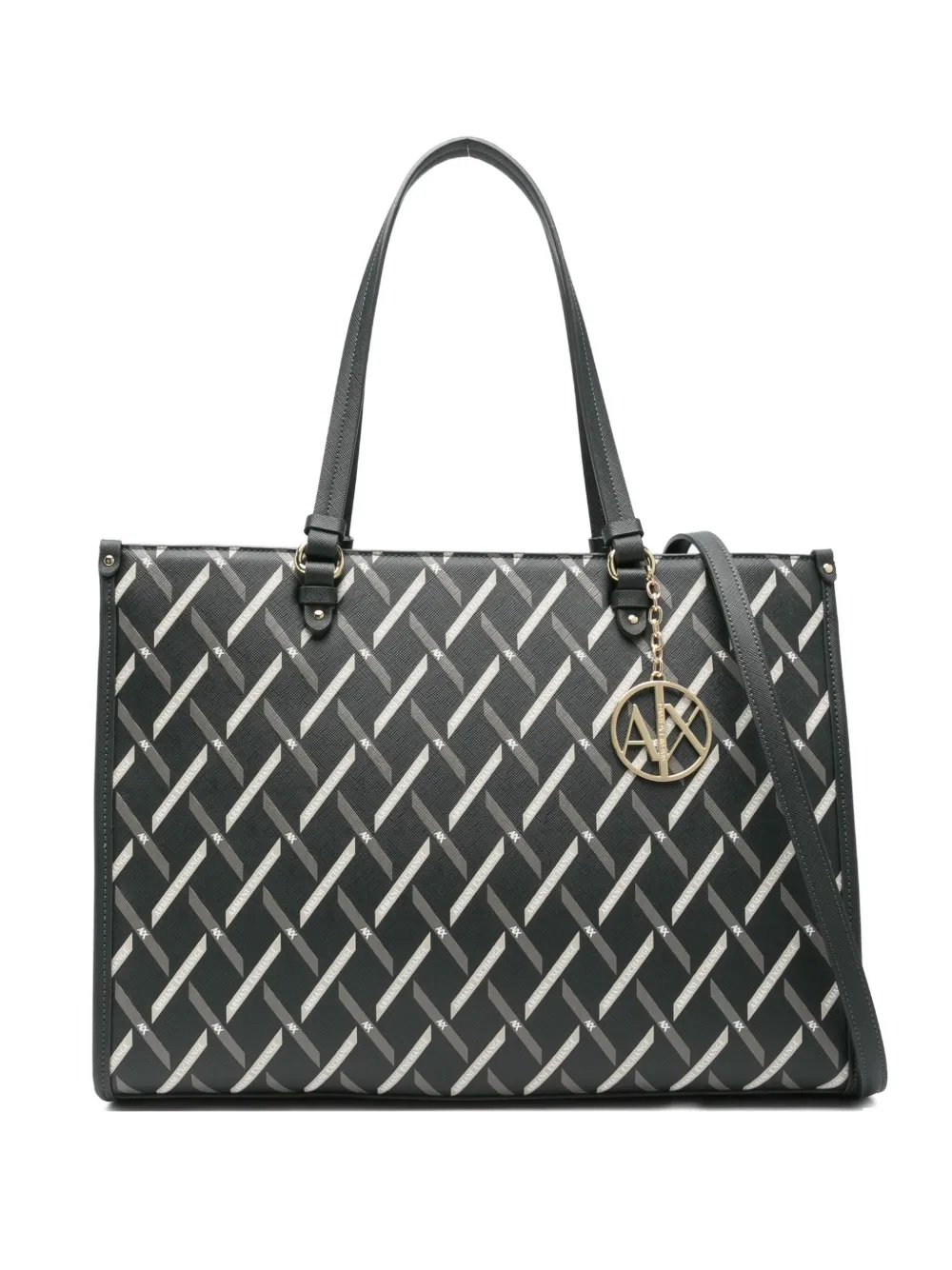 

Сумка-тоут с геометрическим узором Armani Exchange, черный