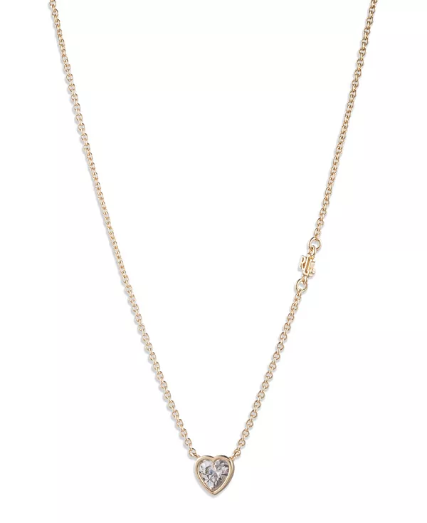 

Ожерелье с подвеской в виде сердца из кубического циркония Lauren Ralph Lauren, gold