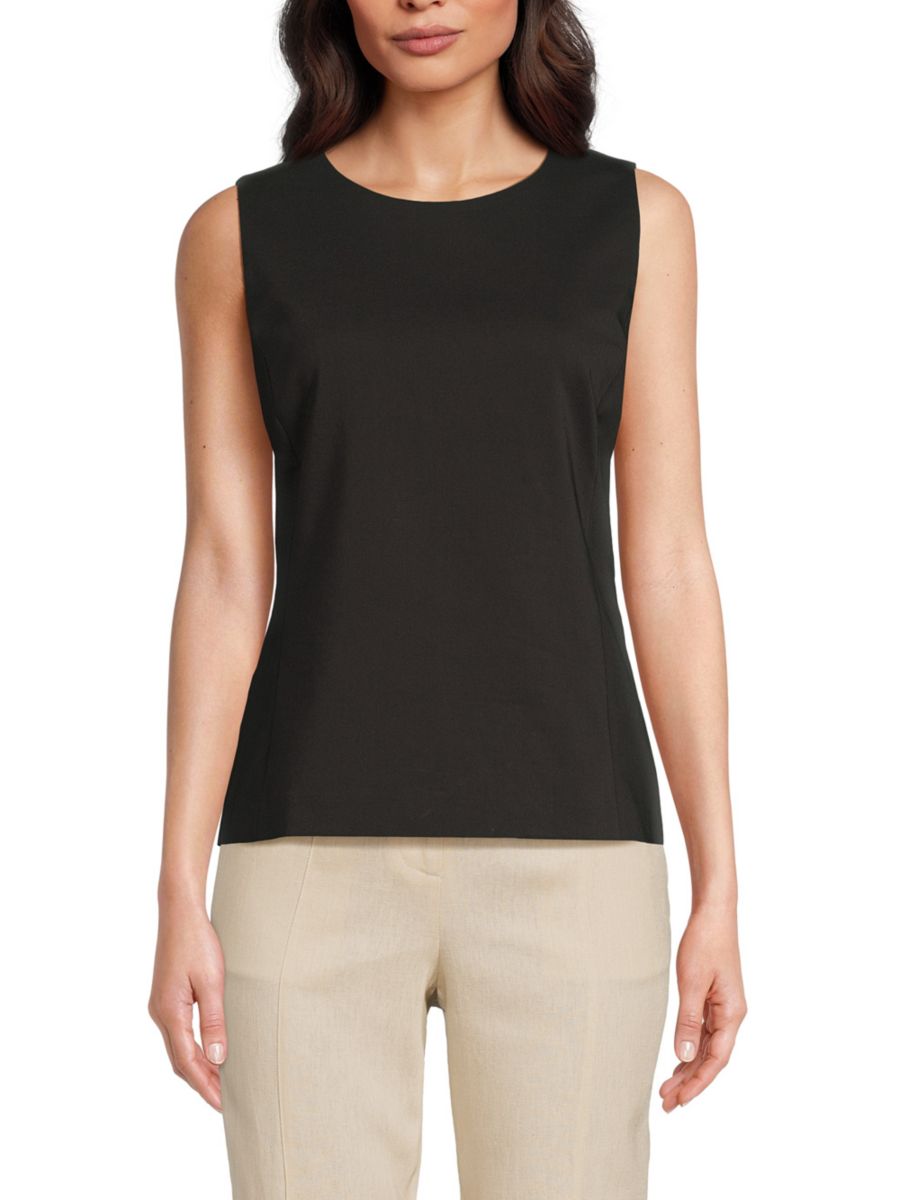 

Топ без рукавов из хлопковой смеси Halston, черный