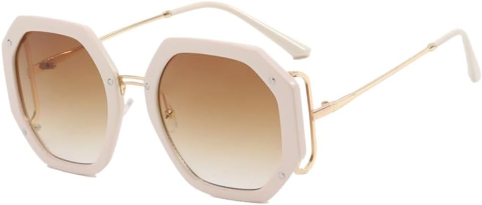 

Женские солнцезащитные очки с большой оправой, для поездок на работу, универсальные солнцезащитные очки для активного отдыха, модные солнцезащитные очки с защитой от УФ-излучения UV400 UJNHGQ, Beige Tea