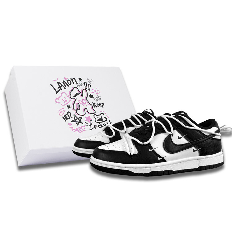 

Кроссовки Nike Dunk Skateboard Shoes Unisex Low-Top White, черный