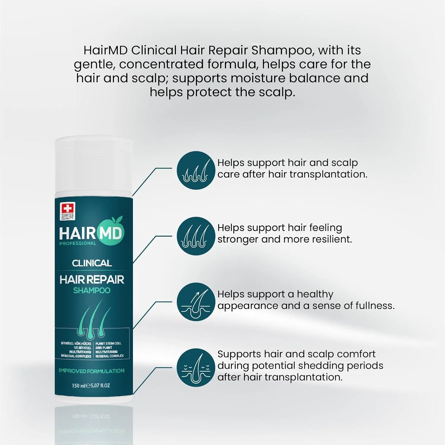 Шампунь «Transplant Clinical Repair» с биотином от HairMD — фото 3