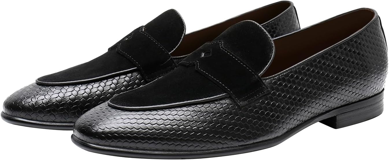 

Мужские повседневные туфли слипоны Пэнни-лоферы из натуральной кожи, модные современные мокасины, туфли для выпускного, свадьбы, делового костюма и смокинга Santimon, черный