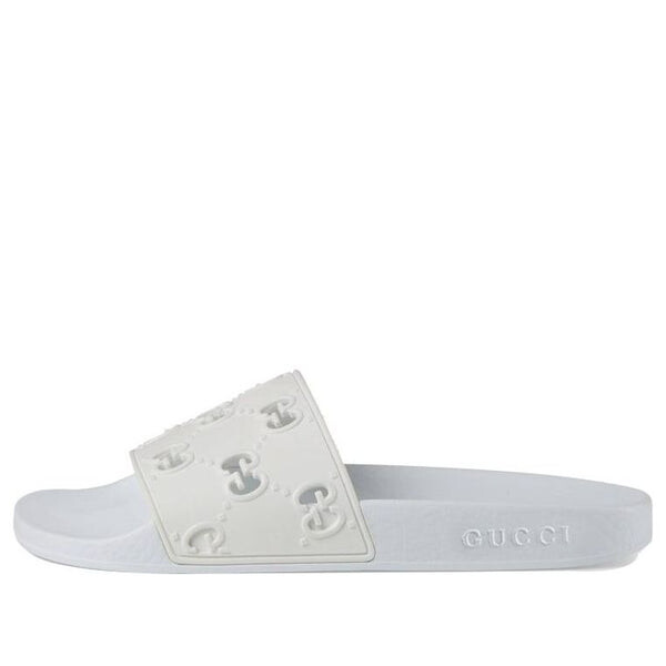 Сандалии rubber gg slide 'white' Gucci, белый